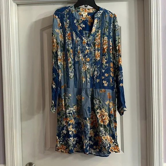 Anthropologie | Dresses | Anthropologie X Tiny Blue Floral Dress Size  Medium | Poshmark